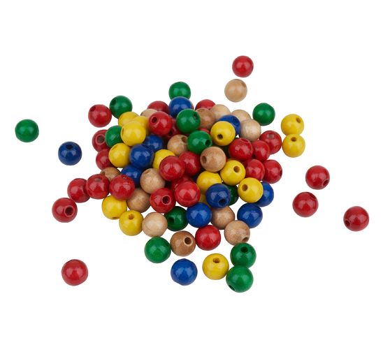 Dřevěné korálky, Ø 8 mm, 85 kusů