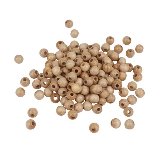 Dřevěné korálky, Ø 6 mm, cca 125 kusů