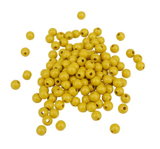 Dřevěné korálky, Ø 6 mm, cca 125 kusů