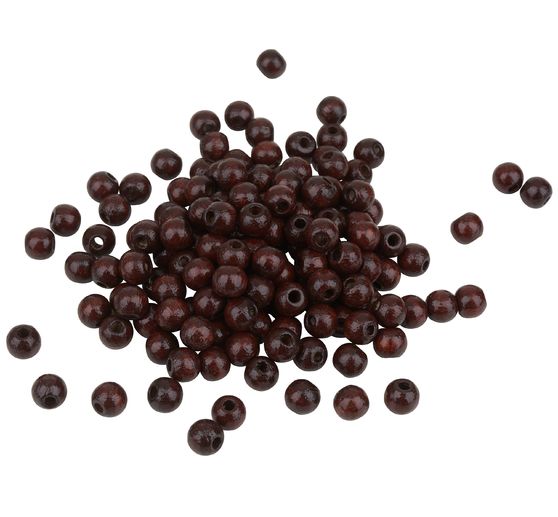 Dřevěné korálky, Ø 6 mm, cca 125 kusů