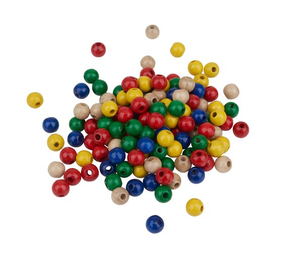 Dřevěné korálky, Ø 6 mm, cca 125 kusů