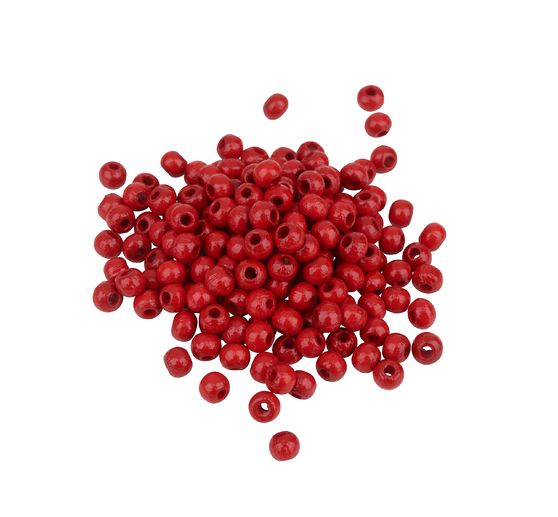 Dřevěné korálky, Ø 4 mm, cca 165 kusů