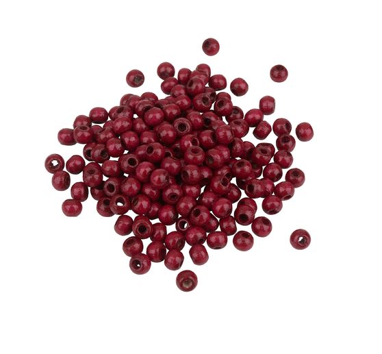 Dřevěné korálky, Ø 4 mm, cca 165 kusů