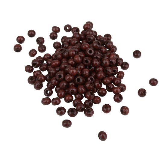 Dřevěné korálky, Ø 4 mm, cca 165 kusů