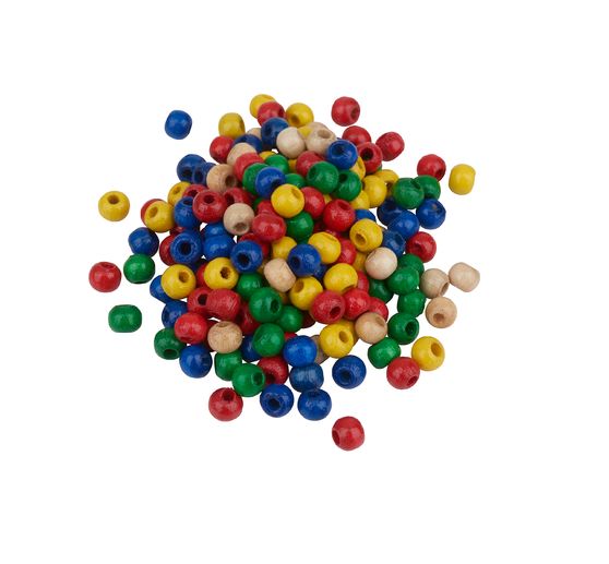 Dřevěné korálky, Ø 4 mm, cca 165 kusů