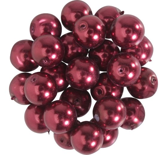 Glass wax beads, Ø 8mm, 25pcs, golden yellow (light orange)