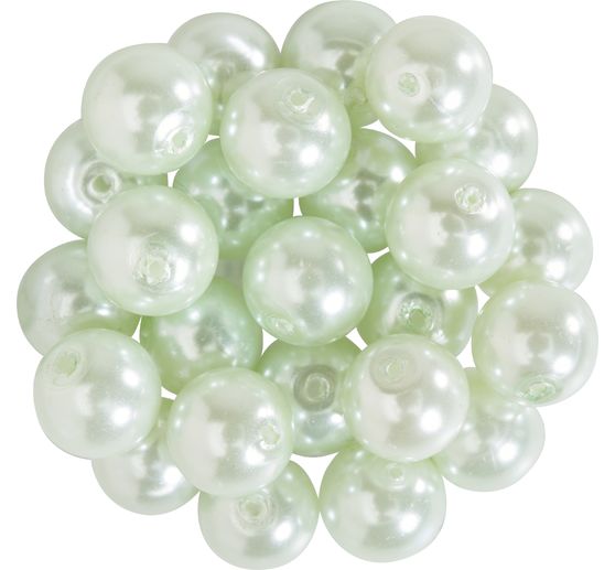 Glass wax beads, Ø 8mm, 25pcs, golden yellow (light orange)