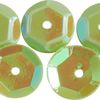 Sequins domed, iridescent Green