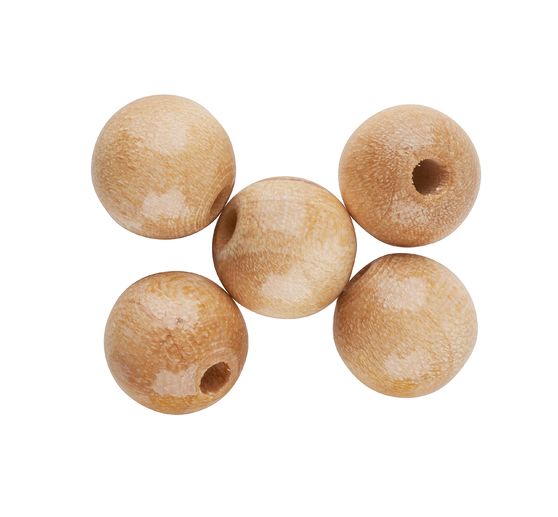 Dřevěné korálky, Ø 10 mm, cca 50 kusů