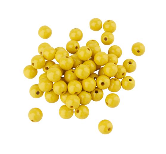 Dřevěné korálky, Ø 10 mm, cca 50 kusů