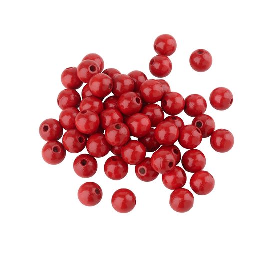 Dřevěné korálky, Ø 10 mm, cca 50 kusů