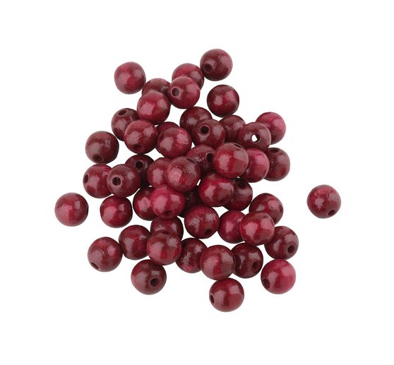 Dřevěné korálky, Ø 10 mm, cca 50 kusů