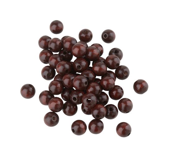 Dřevěné korálky, Ø 10 mm, cca 50 kusů