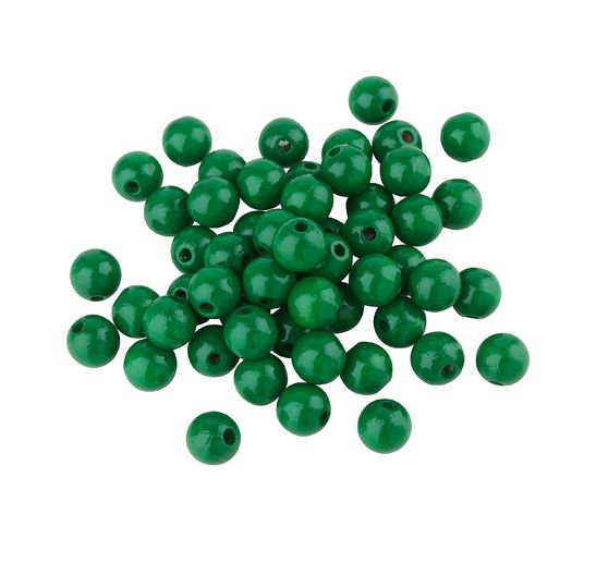 Dřevěné korálky, Ø 10 mm, cca 50 kusů