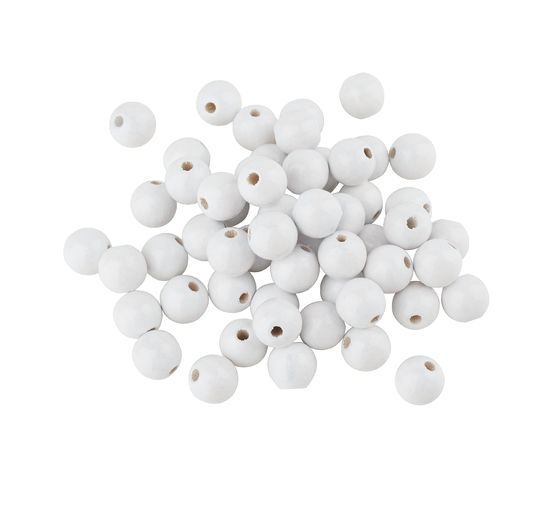 Dřevěné korálky, Ø 10 mm, cca 50 kusů