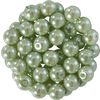 Glass wax beads, Ø 6 mm, 55 pieces Light green