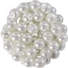 Glass wax beads, Ø 6 mm, 55 pieces White
