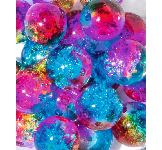 Glitter beads, Ø 8 mm, 20 pieces