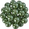 Glass wax beads, Ø 8mm, 25pcs, golden yellow (light orange) Dark Green