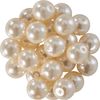 Glass wax beads, Ø 8mm, 25pcs, golden yellow (light orange) Pearl white