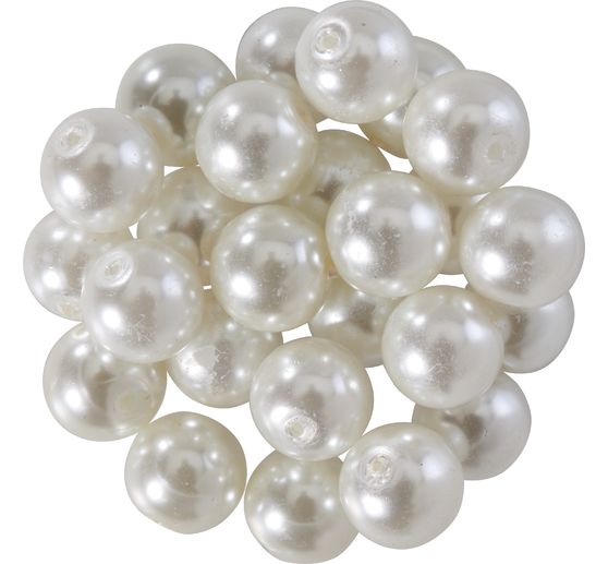 Glass wax beads, Ø 8mm, 25pcs, golden yellow (light orange)