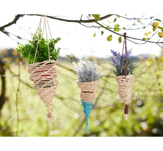 VBS Rattan cane natural, blue tape, Ø 1.5 mm