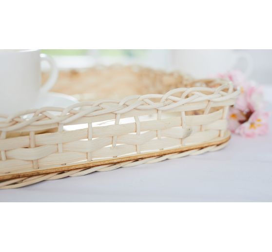 VBS Rattan splint, natural, blue tape, 8 mm, 125 g