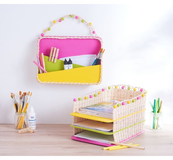 VBS Rattan cane natural, blue tape, Ø 2,0 mm