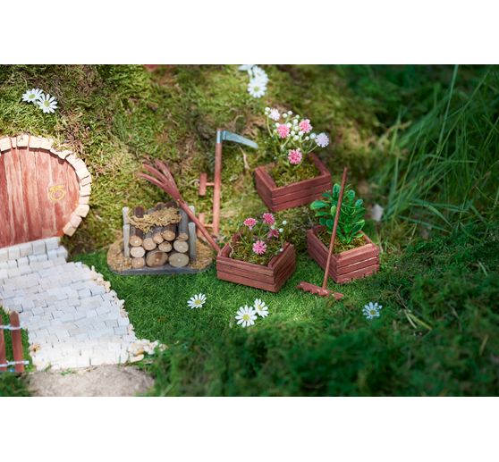 VBS Miniature Wooden Fruit Staircase, 2 pieces