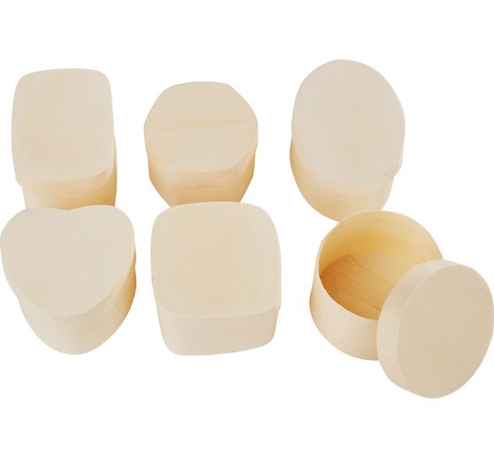 VBS Wooden chip box "Shapes", set of 6
