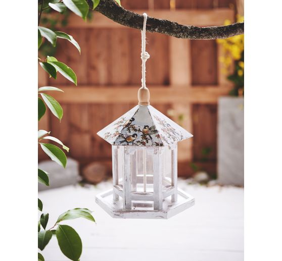 VBS Bird feeding house, 6 angular, wood