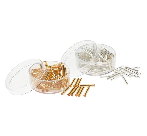 Glass pens with silver inlay,