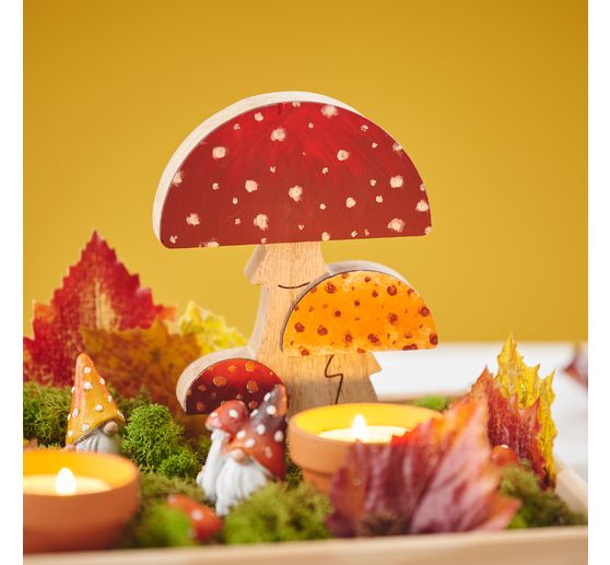 VBS Wooden mushrooms, 2 pieces