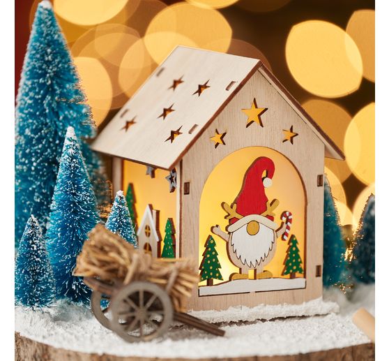 Wooden decorative panel with bark, on feet, natural