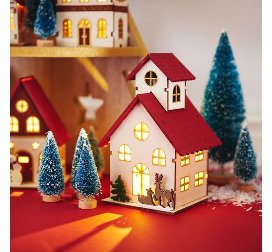 VBS Miniature fir tree, set of 16, snowed