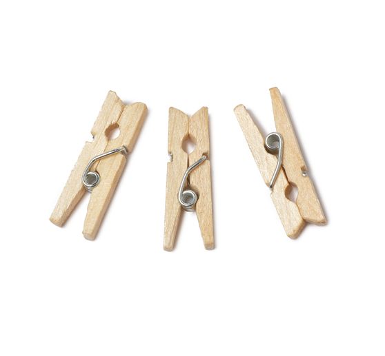 VBS Mini wooden clips "2 cm", 100 pieces