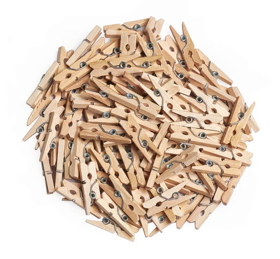 VBS Mini wooden clips "2 cm", 100 pieces