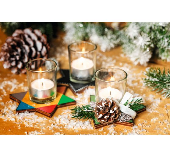 Držáky na čajové svíčky VBS "Hvězda", 12 kusů