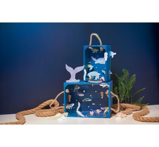 VBS Dřevěné bedny s lamelami, sada 2 kusů