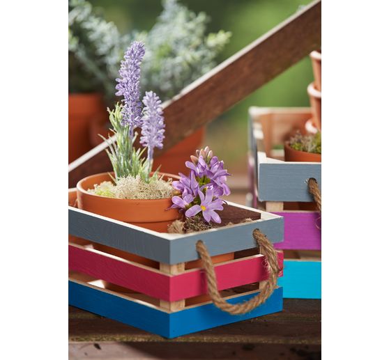 VBS Dřevěné bedny s lamelami, sada 2 kusů