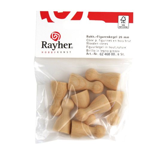 Dřevěná hrací figurka, 28 mm, 10 kusů