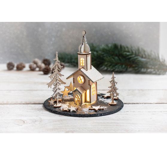 Wood building kit "Church", plywood