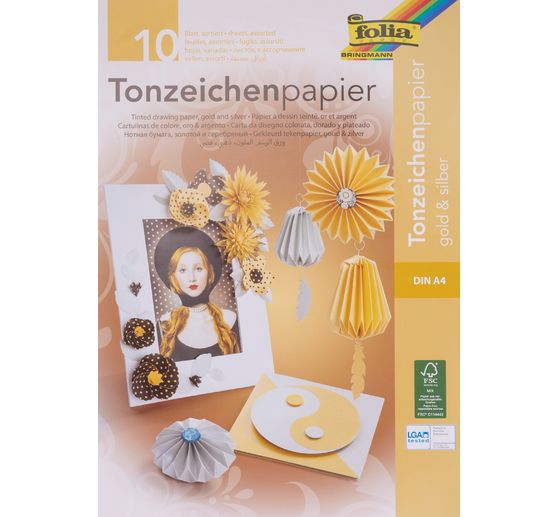 Clay paper block gold/silver matt, DIN A4