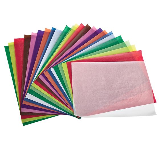 Průsvitný papír, různé barvy