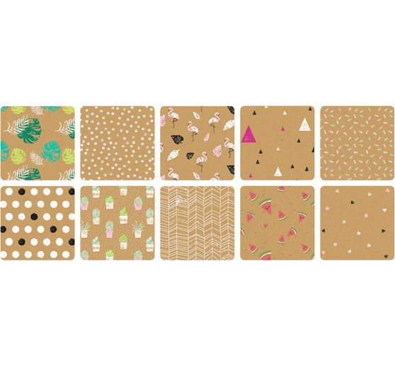 Blok s motivem "Kraftový papír s potiskem motivů"