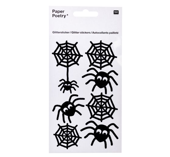 Třpytivé samolepky "Pavouci"