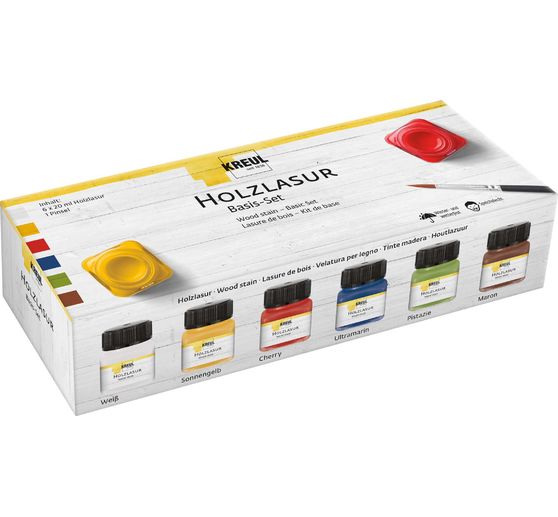 KREUL Wood stain "Basic Set", 6 colours à 20 ml