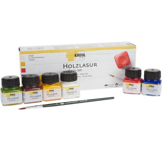 KREUL Wood stain "Basic Set", 6 colours à 20 ml