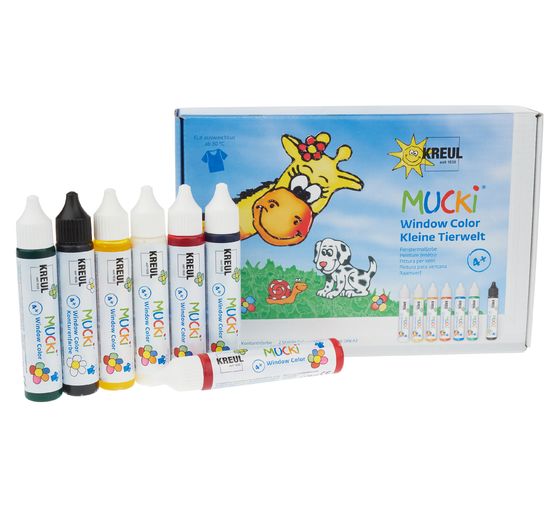 MUCKI Window Color Set Small animal world, set of 7