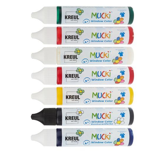 MUCKI Window Color Set Small animal world, set of 7